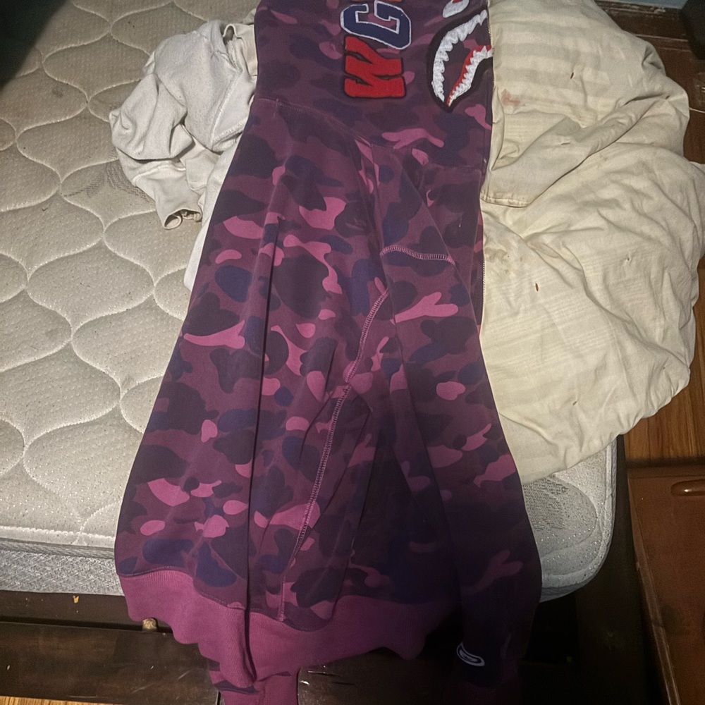 Bape Purple Camo Zip Up Sweater
